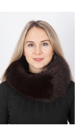 Dark brown fox fur neck warmer